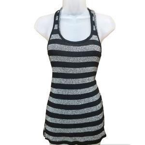 Timing Shimmery Striped Racerback Tank Top